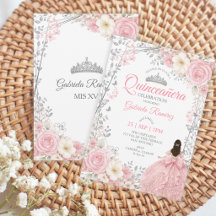 Quinceañera Mariposas Plateadas Rosa Rubor