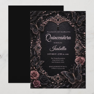 Invitación Quinceañera Mariposas Rosa de Lujo