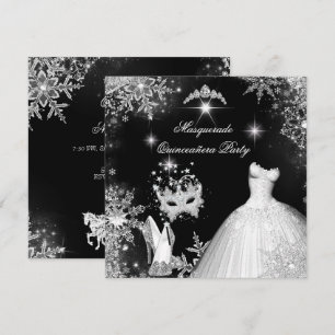 Invitación Quinceañera Mascarada Mágica Princesa