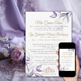 Invitación Quinceañera mis cinco años populares