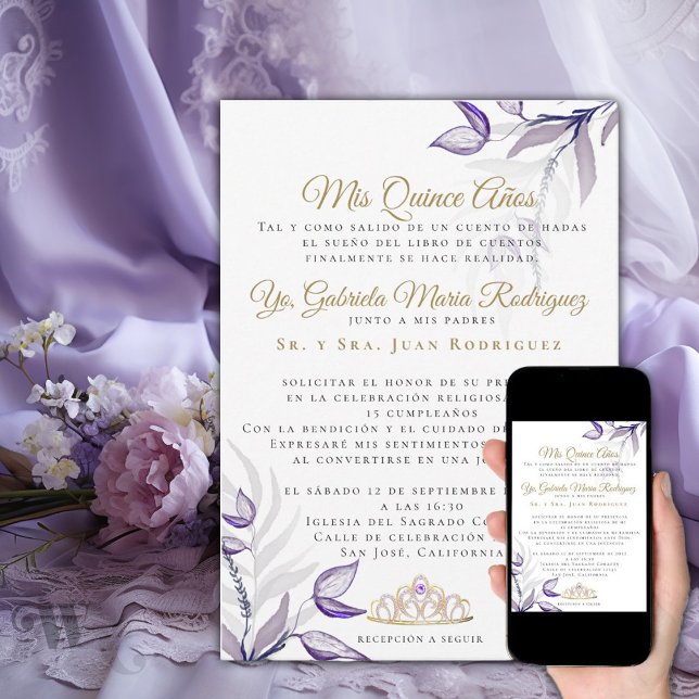 Invitación Quinceañera mis cinco años populares (Subido por el creador)