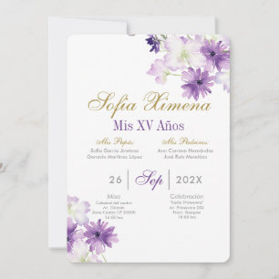 Invitación Quinceanera morada
