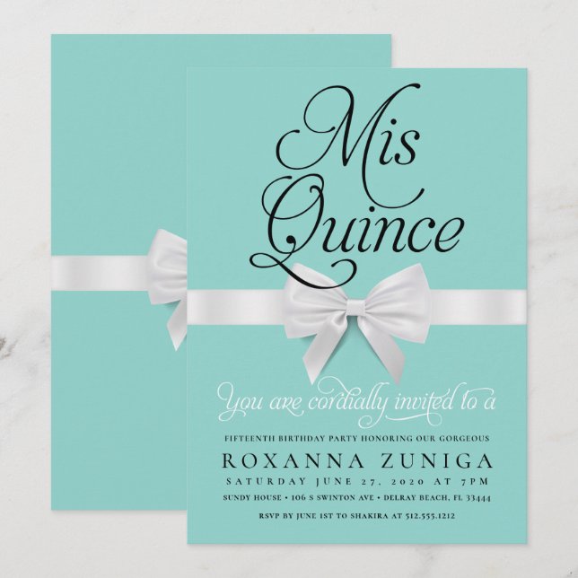 Invitación Quinceanera Nacimiento Azul Elegante (Anverso / Reverso)