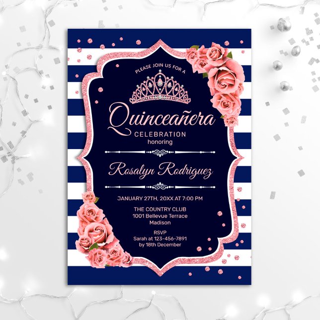 Invitación Quinceanera - Oro Rosa de la Marina (Subido por el creador)