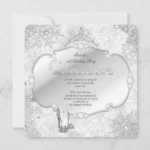 Invitación Quinceañera País de las Maravillas de Invierno Pla