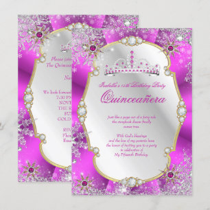 Invitación Quinceañera País de las Maravillas de Invierno Ros