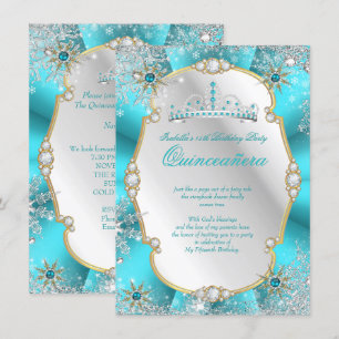 Invitación Quinceañera País de las Maravillas de Invierno Tur