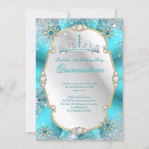 Invitación Quinceañera País de las Maravillas de Invierno Tur