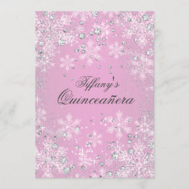Invitación Quinceañera País de las Maravillas Invernal Copo d