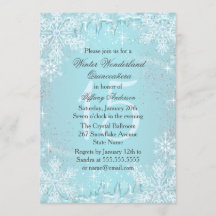 Quinceañera Paisaje Invernal Copo de Nieve Azul