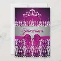 Quinceanera parachoques rosados Diamante Tiara Bow