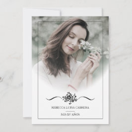 Invitación Quinceañera Photo Classic Chic Typography Script