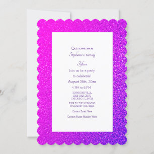 Invitación Quinceanera Pink Magenta Púrpura Guay