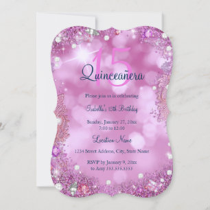 Invitación Quinceanera Pink Ocean Sky Birday Party