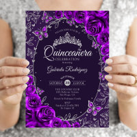 Quinceañera Plateada Púrpura