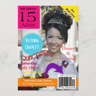 Invitación Quinceañera| Portada de la revista| Foto| 15