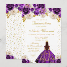 Quinceañera Princesa Floral Púrpura