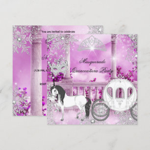 Invitación Quinceañera Princesa Mágica Carruaje de Caballos R