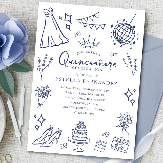 Invitación Quinceanera Princesa Tiara Corona Mariposas (Subido por el creador)