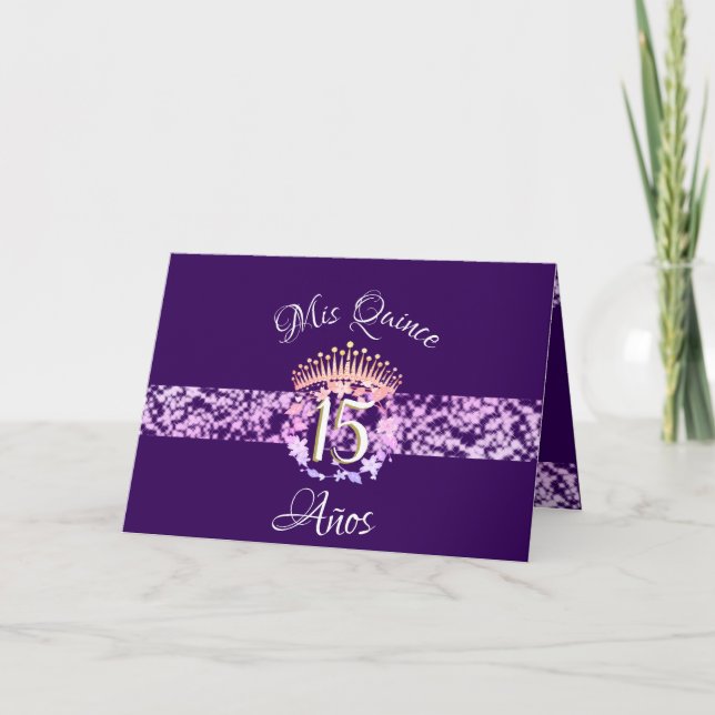 Invitación Quinceanera Purple Lilac Elegante Español (Anverso)