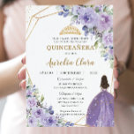 Invitación Quinceañera Purple Lilac Floral Princesa Española<br><div class="desc">Personalice esta encantadora invitación de quinceañera con su propia redacción fácil y rápidamente, simplemente pulse el botón personalizar it para reorganizar y formatear el estilo y la ubicación del texto. Todo el texto es editable, editarlo en su propio idioma! ¡Artículos coincidentes disponibles en la tienda! c) El estudio Happy Cat...</div>