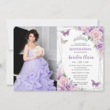 Quinceañera Purple Lilac Pink Floral