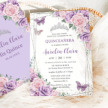 Quinceañera Purple Lilac Pink Floral