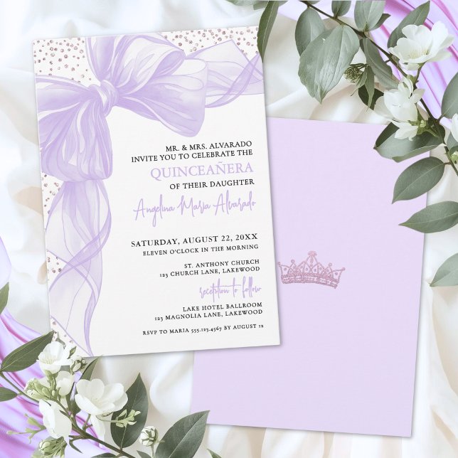 Invitación Quinceañera Púrpura (Purple Quinceanera Invitation
)