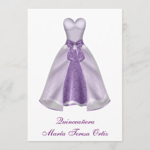 Invitación Quinceañera Púrpura Española 15 Años