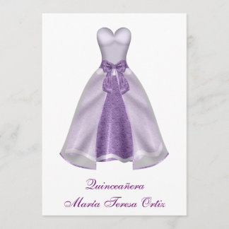 Invitación Quinceañera Púrpura Española 15 Años