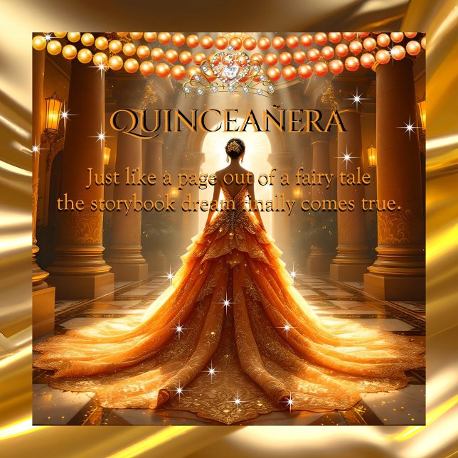 Invitación Quinceanera Quinceanera 15 cumpleaños Naranja de o (Subido por el creador)