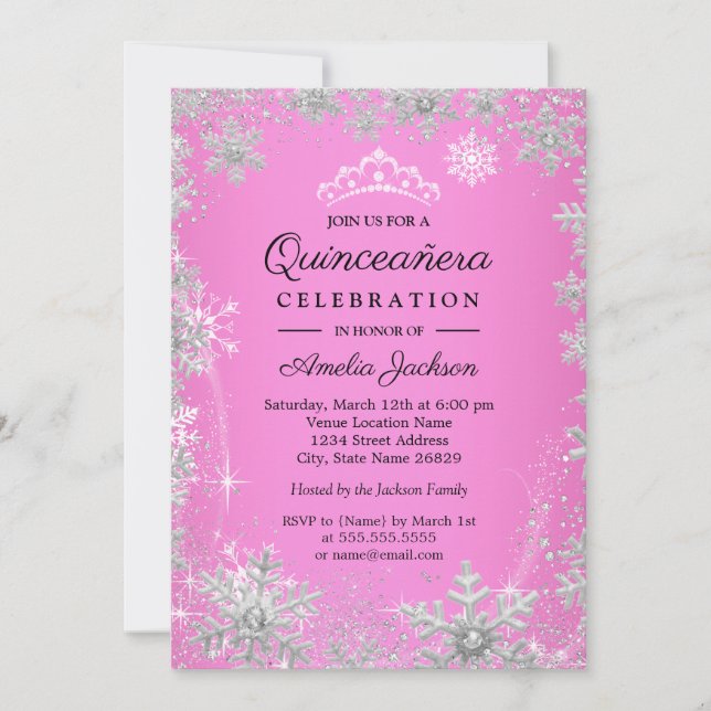 Invitación Quinceanera Quinderland (Anverso)