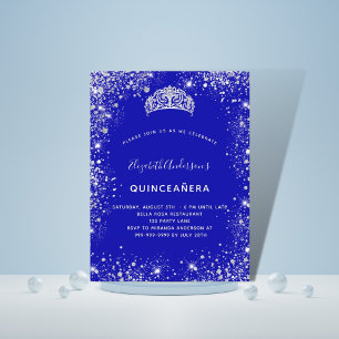 Invitación Quinceanera real purpurina tiara