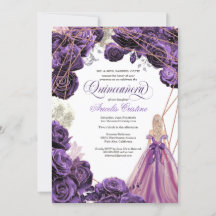 Quinceañera Regal Royal Purple & Rosa Gold & Gown