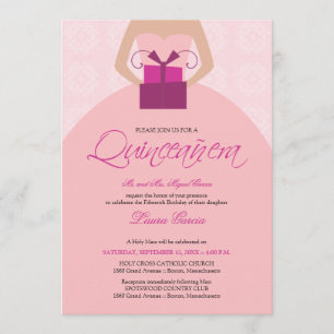 Invitación Quinceanera (rosa) de Fancy Ball Gown