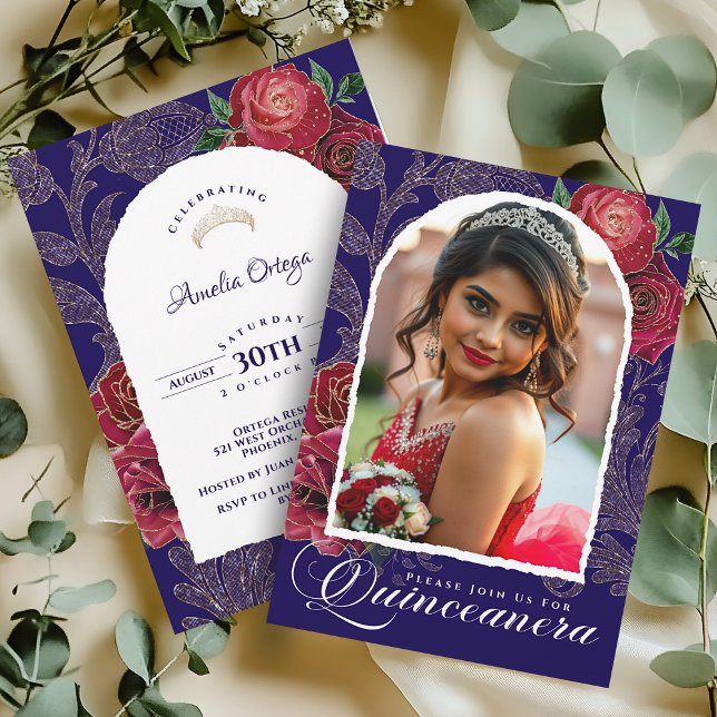 Invitación Quinceañera Rosa Roja Real (Subido por el creador)