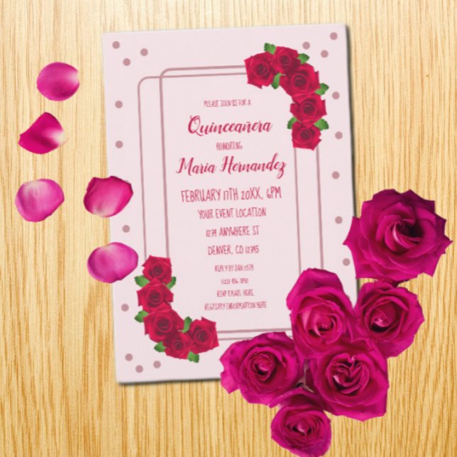 Invitación Quinceañera Rosa Rosa (Subido por el creador)