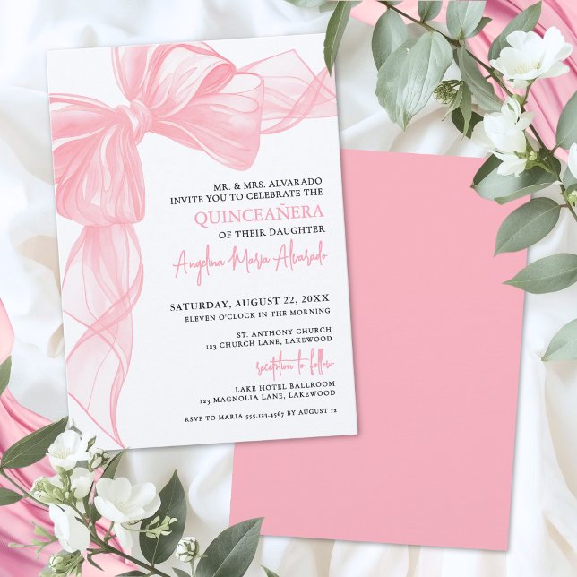 Invitación Quinceañera Rosa Sonrojado (Blush Pink Quinceanera Invitation)