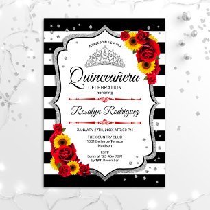 Invitación Quinceanera - Rosas de girasoles