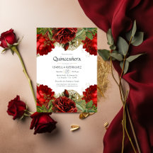 Quinceañera, Rosas de la cosecha de borgoña y oro