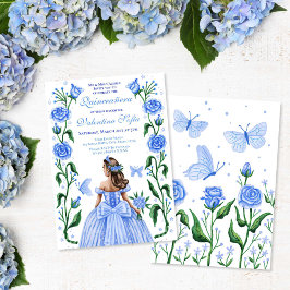 Invitación Quinceanera Rosas de la Princesa Mariposa Bebé Azu
