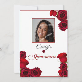 Invitación Quinceañera Rosas Rojas Bonitas
