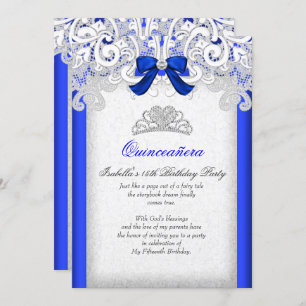 Invitación Quinceanera Royal Blue 15 años