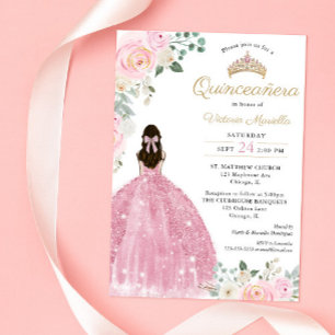 Invitación Quinceañera Rubor oro rosa 15 cumpleaños elegante