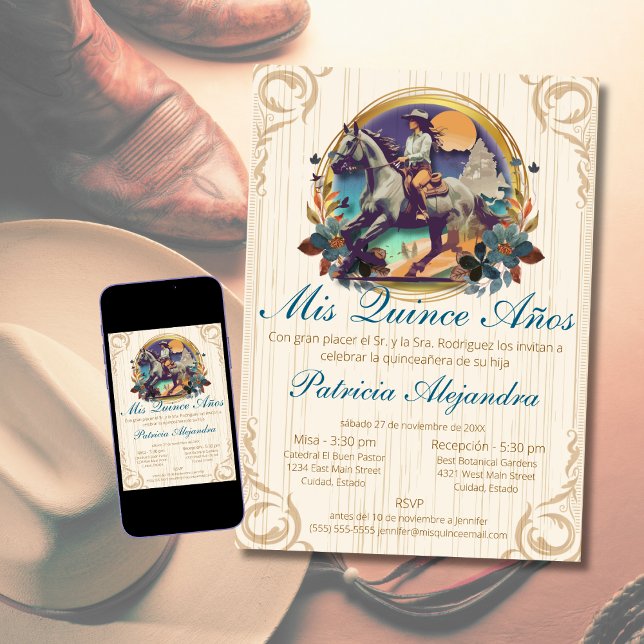 Invitación Quinceañera Rusa Española Mis Quince Azul Occident (Subido por el creador)