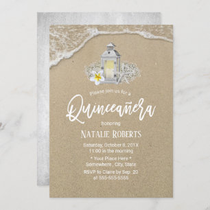 Invitación Quinceanera Rustic Beach Starfish Vintage Lantern