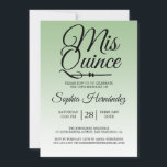 Invitación Quinceañera Sage Green 15 cumpleaños<br><div class="desc">Una moderna invitación de 15 años de diseño oscuro verde sabio Quinceañera presenta el texto "Mis Quince" en caligrafía manuscrita de escritura de moda negra. Perfecta invitación a la fiesta de cumpleaños número 15 para una elegante Quinceañera, perfecta para ella, la moderna moda que ama el patrón y el estilo...</div>