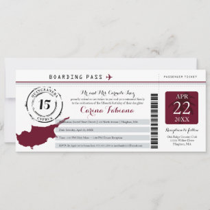 Invitación Quinceanera Silver Gray and Burgundy CYPRUS Invita