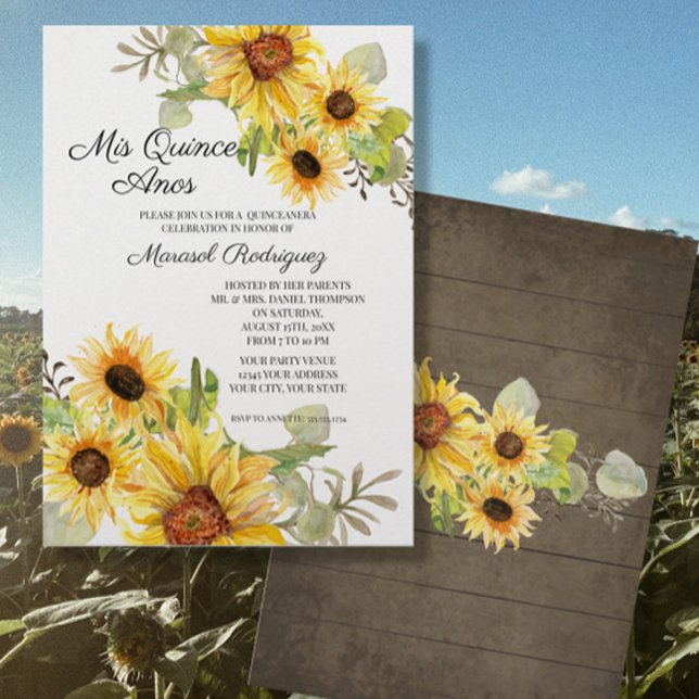 Invitación Quinceanera Sunflower Fall Fiesta de cumpleaños fl (Subido por el creador)