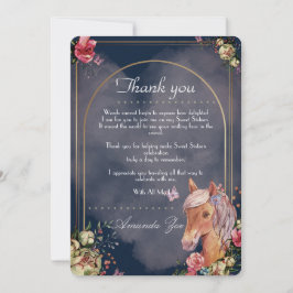 Invitación Quinceañera/Sweet 16 Horse design Gracias Nota
